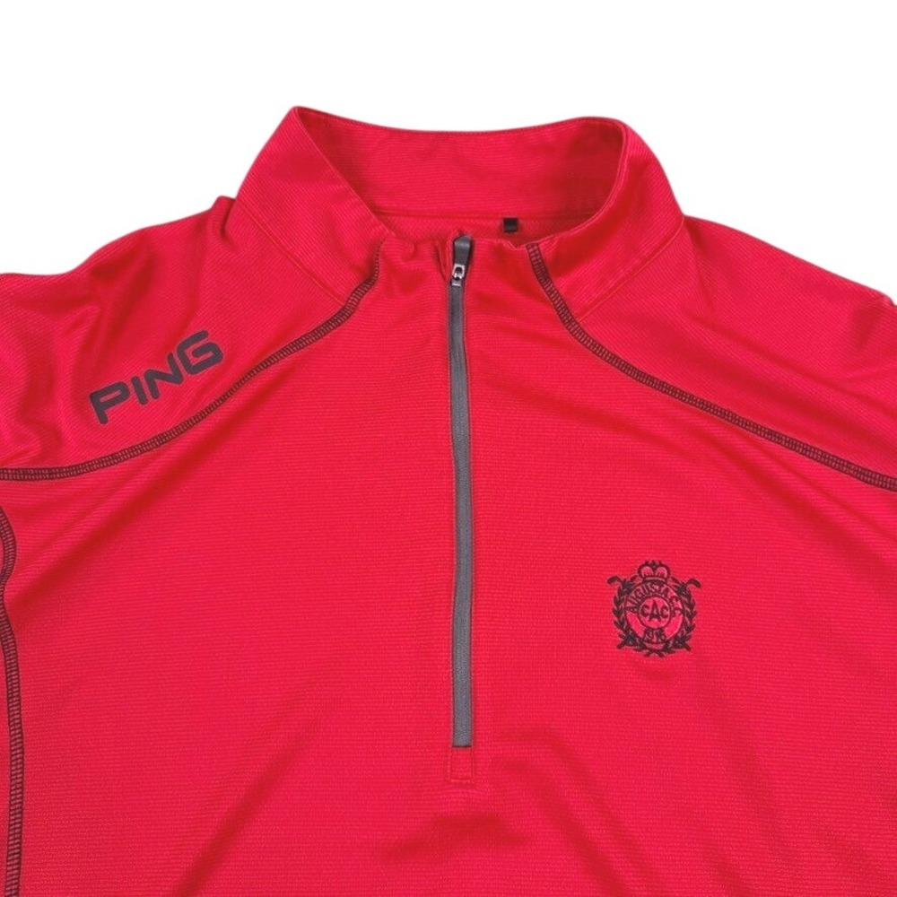 Ping Ranger CBS 1/4 Zip Performance Pullover Men XXL Red Augusta Crest Club Club